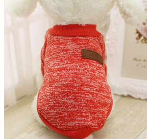 lot 57113 image: Idepet Pet Dog Classic Knitwear Sweater Soft Fleece Coat Thickening Warm Pup Dogs Shirt Winter Pet Dog Cat Clothes Puppy Customes Clothing for Small Dogs(XXS,Orange Red)