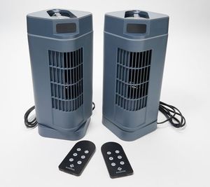 lot 1011 image: Cascade Pro Set of 2 Oscillating Cooling Fans