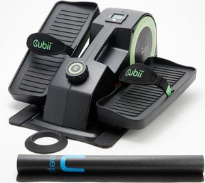 lot 1013 image: Cubii JR2 Compact Seated Elliptical with Mat & Footstraps