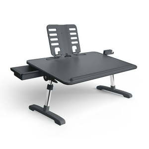 lot 1014 image: Limitless TotalDesk Portable Workstation and Lap Desk with Adjustable Height 13.2 & Tilt- Charcoal - Retail $79.99