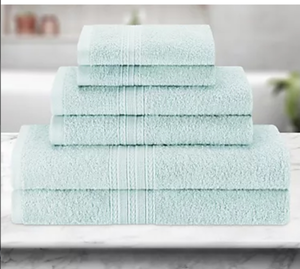 lot 1020 image: Northern Nights 6 Pack of Towels 100% Cotton, 2 Bath Towels, 2 Hand Towels, 2 Washcloths, Seaglass