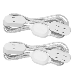 lot 1043 image: Globe Electric Twin Extension Cords with AC S2