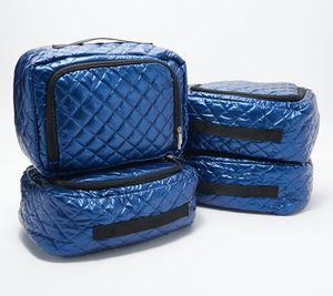 lot 1061 image: iFLY Set of 4 Quilted Packing Cubes, Black