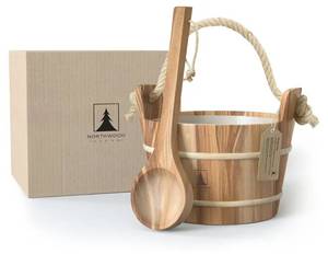 lot 1100 image: Sauna Bucket and Ladle Set