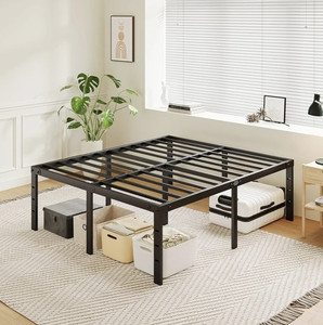 lot 1101 image: 20 Inch Tall Full Size Metal Platform Bed Frame