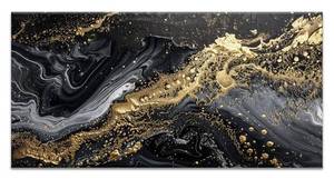 lot 1108 image: Luxury Black and Gold Marble Abstract Canvas