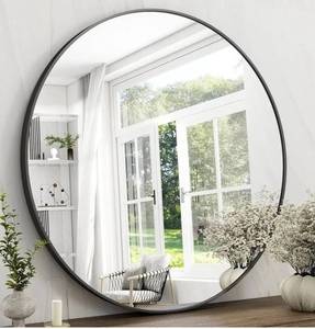 lot 1127 image: 42-Inch Modern Round Black Wall Mirror