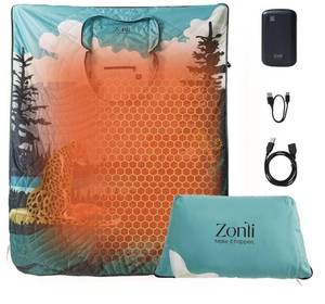 lot 1131 image: ZonLi Z-Walk Heated Blanket Battery Operated, Portable Heated Blanket, USB Heated Blanket with 5000 mAh Power Bank, Rechargeable Heated Blanket with 3 Heating Levels for Stadium, Outdoors (Forest)