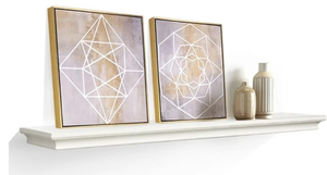lot 1136 image: AHDECOR White Floating Shelves Wall Mounted, Deeper Wall Storage Shelf for Home Decor, Super Sturdy, Easy to Install, 36 Wide, 7.75 Deep