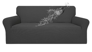 lot 1143 image: Easy-Going 100% Waterproof Couch Cover, Dual Sofa Stretch Jacquard Slipcover, Leakproof Furniture Protector for Kids, Pets, Dog and Cat (Sofa, Dark Gray)