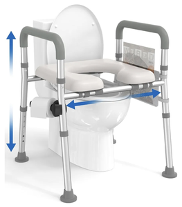 lot 1145 image: Raised Toilet Seat with Handles, Toilet Seat Riser for Seniors with Adjustable Height & Width, FSA HSA Eligible 400lb Handicap Elevated Toilet Seat for Elderly, Pregnant, Fit Any Toilet