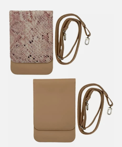 lot 1203 image: Caseable Crossbody Phone Bags Protection SnakeAlmond - Set of 2