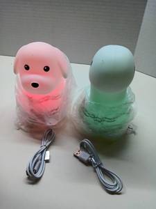lot 1207 image: Globe Electric Set of 2 Multicolor Rechargeable Lights, Dino and Puppy