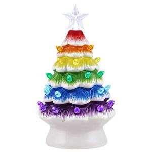 lot 1229 image: Mr. Christmas Nostalgic Ceramic Rainbow Tree Tabletop Pre-lit 7.5 in&nbsp