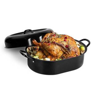 lot 57730 image: Granite Stone Oval Roaster Pan, 16 Ultra Nonstick Small Roasting Pan with Lid