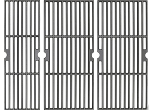 lot 1150 image: Shengyongh CC475 (3-Pack) 18 Inch Matte cast Iron Grates Replacement for Charbroil Performance 4 Burner 463376018P2, 463376117, 463377117, 463673617, 463377017, 463347017