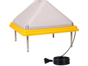 lot 1152 image: VIHOSE 20 x 20 Extra Large Chick Brooder Heating Plate and Anti Roost Cone Set Warms up to 15 Chicks with 25 Adjustable Heights and Livable Temperature 140 Fahrenheit Safer Than Heat Lamps