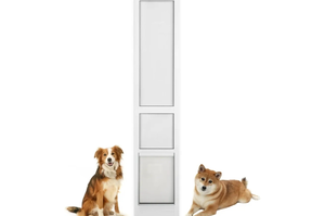 lot 1153 image: Dog Door for Sliding Glass Door - Large Doggy Door for Sliding Door Insert, 78-82 in Pet Door for Patio Slider