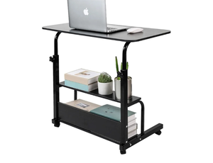 lot 1159 image: Small Desk for Laptop Small Space Portable Desk Living Room Sofa Bedroom Bedside with Storage Home Office Desk Adjustable Height Desk Removable Home Office Desk Furniture Size 32  16 Inches Black D