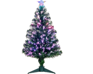 lot 1160 image: 3FT Fiber Optic Green Christmas Tree Artificial Tree with Stand,Pre-lit Full Xmas Tree with Top Star Perfect for Indoor Holiday Decoration