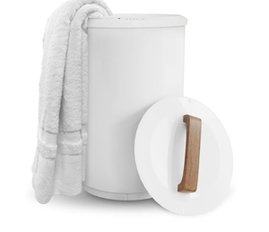 lot 1161 image: SAMEAT Heated Towel Warmers for Bathroom - Large Towel Warmer Bucket, Wood Handle, Auto Shut Off, Fits Up to Two 40X70 Oversized Towels, Best Ideals
