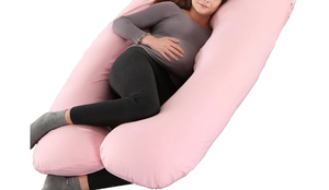 lot 1172 image: Pregnancy Pillows for Sleeping, U Shaped Full Body Maternity Pillow for Side Sleeping - Support for Back, Legs, Belly, HIPS, 55 Inch, Pink