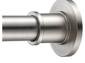 lot 1180 image: BRIOFOX Industrial Shower Curtain Rod - Never Rust Non-Slip 43-72 Inch 304 Stainless Steel, Brushed Nickel