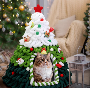 lot 1183 image: Christmas Clearance DIY Cat Tree Cat Beds for Indoor Cats Clearance, Cat Bed Cave, Felt Cat Nest, Indoor Cat House,Cat Gifts Dog Lover Gifts, 20 x 24 Inches