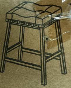 lot 1193 image: JUBILOOM 1PC-24 INCH BARSTOOL Gray Cushion With Black bars