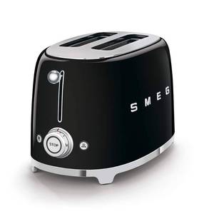 lot 1003 image: SMEG TSF01 2-Slice Wide-Slot Toaster - Black - Retail $199.95