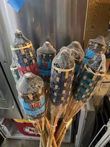 lot 227 image: (9) Tiki Torches with 1 container of fluid
