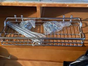 lot 245 image: Metal shelf for kitchen or bath