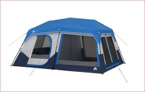 lot 288 image: 10 person tent with LED lights
