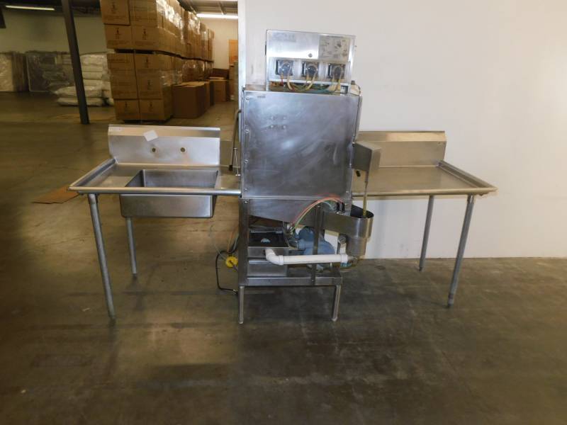 lot 9303 image: Side Stainless Steel Tables For Commercial Dish Washer  (Dish Washer NOT Included)