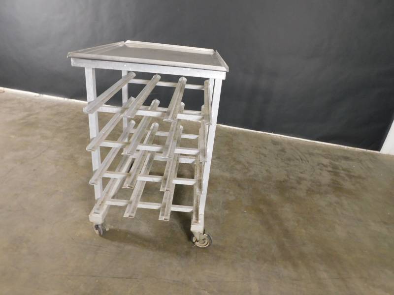 lot 9330 image: Rolling Storage Cart Cans