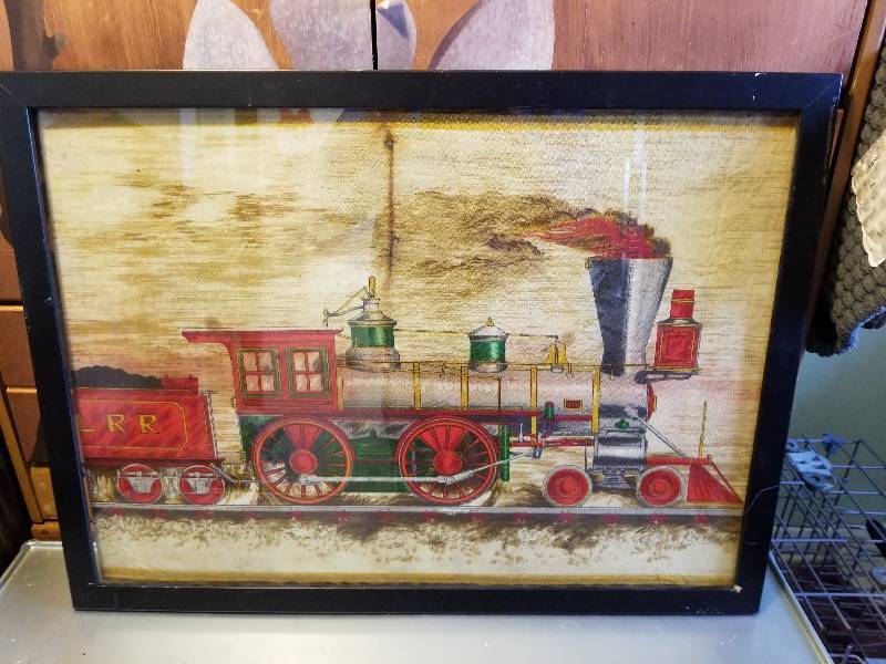 lot 9118 image: Mounted Train Tapestry