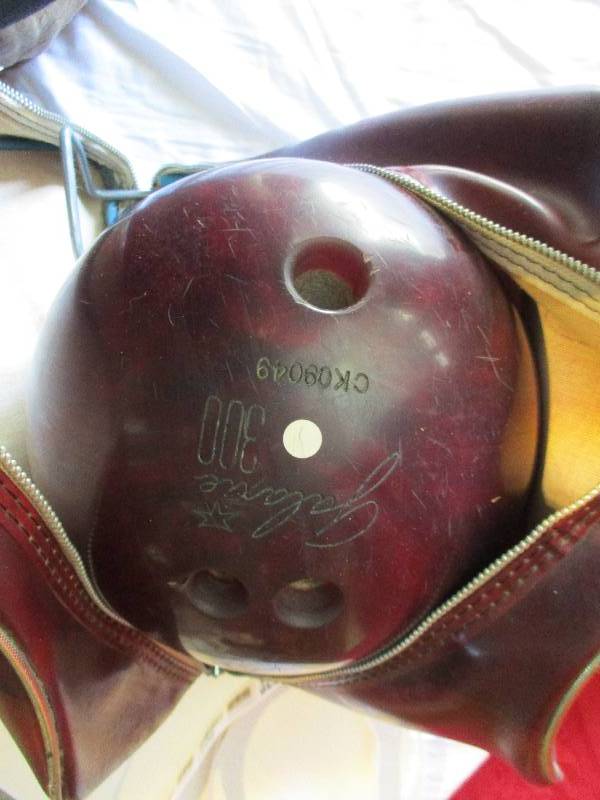 lot 9023 image: Bowling Ball with Shoes