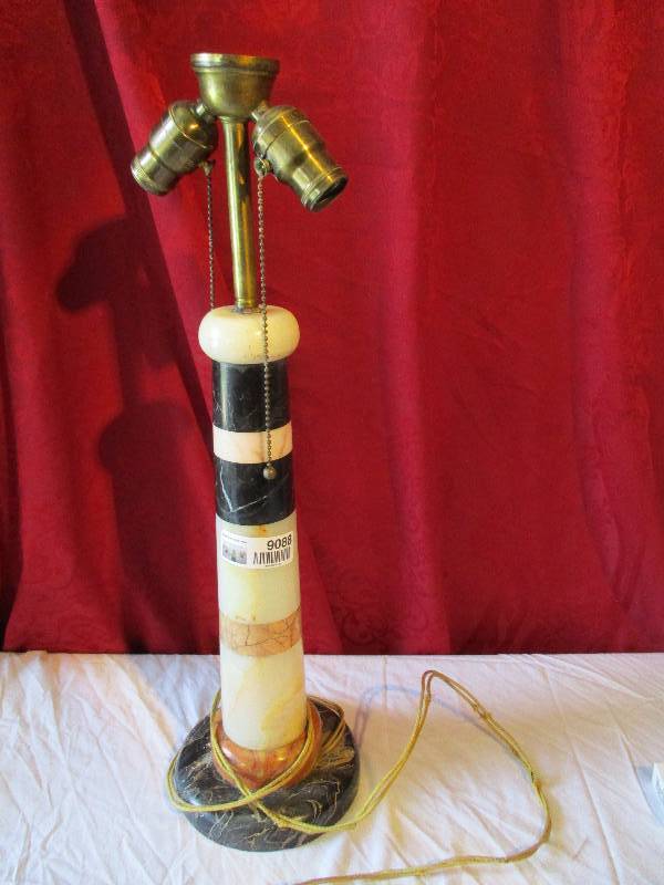 lot 9088 image: Marble Table Lamp