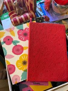 lot 2665 image: Stationary box- journals, highlighters, sticky tabs, pens, pencils, etc