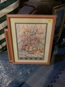 lot 2700 image: Floral framed art photo
