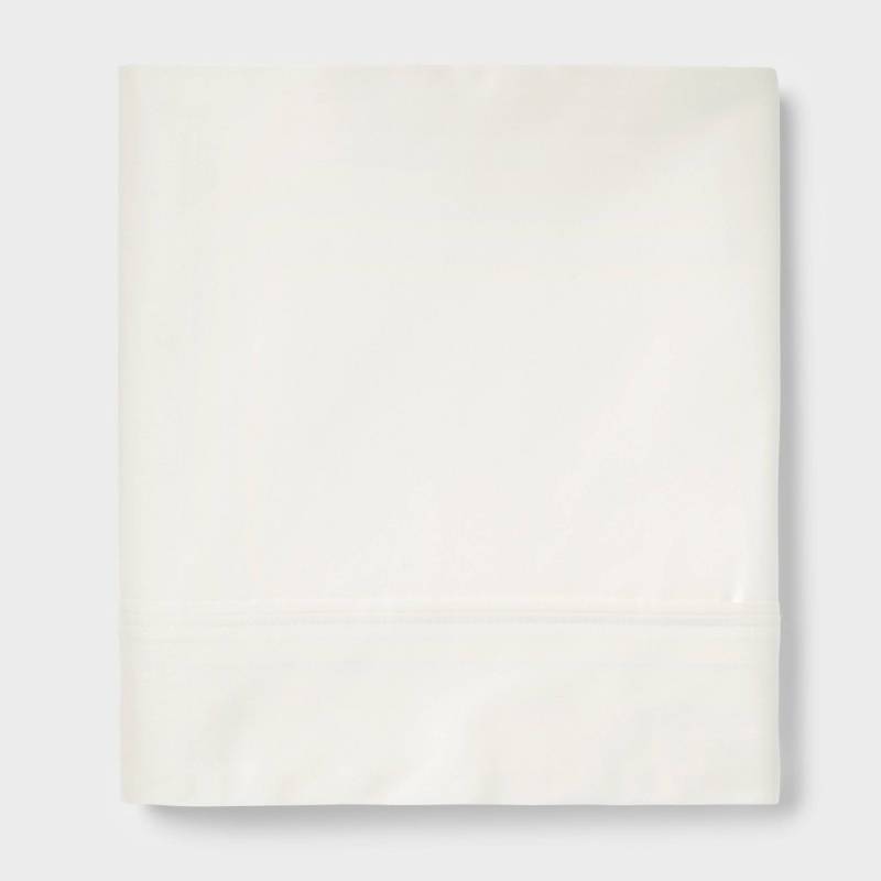 lot 4141 image: TwinTwin XL 400 Thread Count Performance Flat Sheet Sour Cream - Threshold Cotton Sateen, Machine Washable