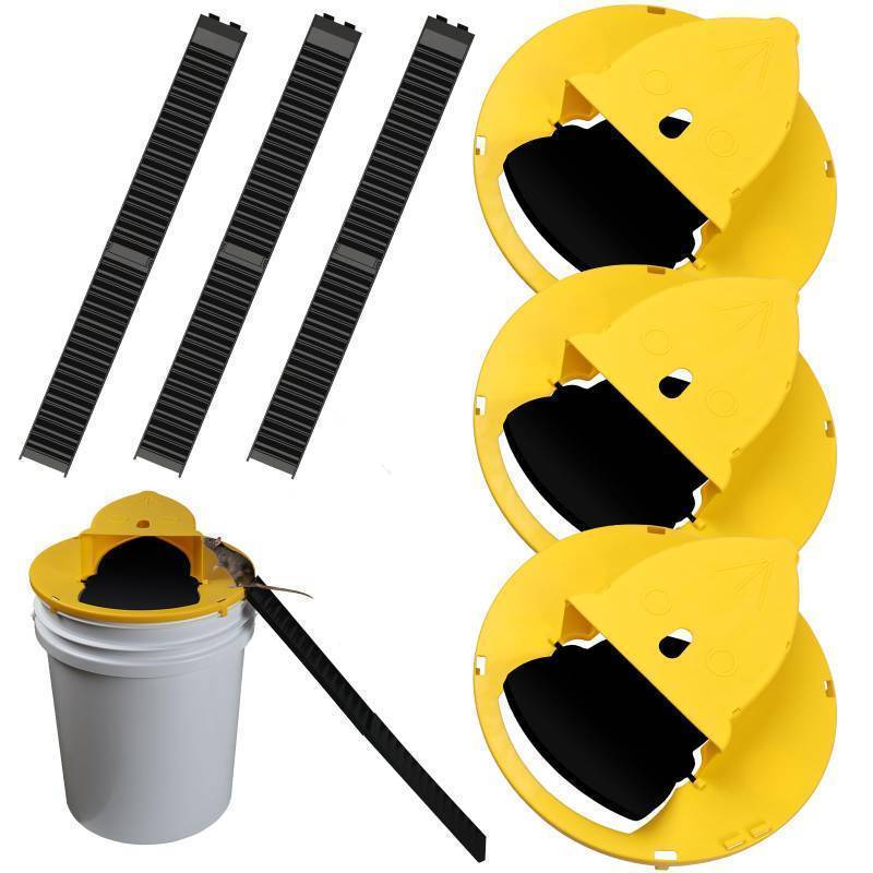 lot 4211 image: 3 Pack Mouse Trap Bucket Flip Lid without Bucket, Reusable Rat Trap for Bucket 5 Gallon, Anti-Escape Mice Trap Bucket, Auto Reset Humane Mouse Trap for Indoor Outdoor Usage