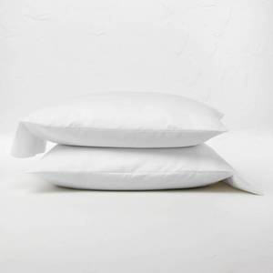 lot 3891 image: Standard 500 Thread Count Washed Supima Sateen Solid Pillowcase Set White - Casaluna Luxurious Comfort, OEKO-TEX Certified