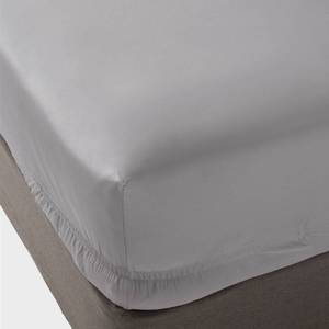 lot 3892 image: Full 400 Thread Count Performance Fitted Sheet Classic Gray - Threshold Cotton Sateen, Machine Washable, Fits 18 Mattress