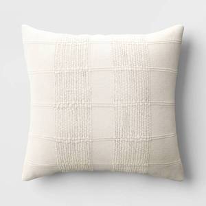 lot 3901 image: Textural Solid Square Throw Pillow Off-White - Threshold Decorative Accent for Modern Home Decor, Indoor Use