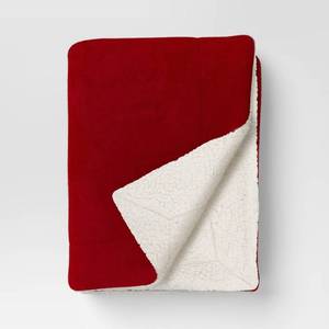 lot 3908 image: Plush Throw Blanket Faux Shearling Reverse WHITE - Threshold STOCK PHOTO NOT EXACT COLOR