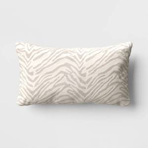 lot 3918 image: Velvet Jacquard Zebra Lumbar Throw Pillow - Threshold