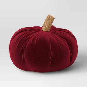 lot 3935 image: Shaped Velvet Pumpkin Throw Pillow Red - Threshold, Modern &amp Traditional Style, Indoor Use