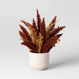 lot 3939 image: 11 Grass Mini Arrangement Artificial Plant Orange - Room Essentials