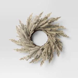lot 3942 image: 12 Grass Mini Artificial Wreath Tan - Room Essentials